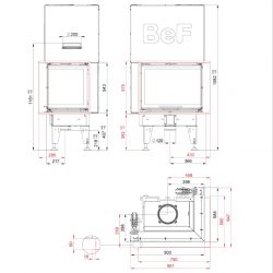 Focar semineu BeF Therm V 8 CP