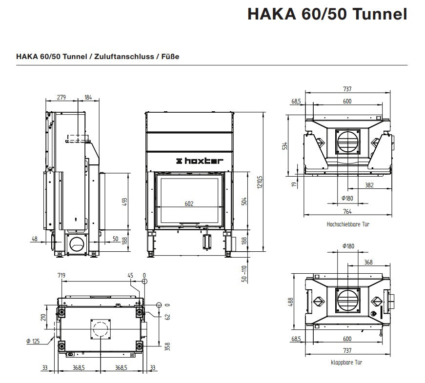 Focar semineu HOXTER 60/50STH