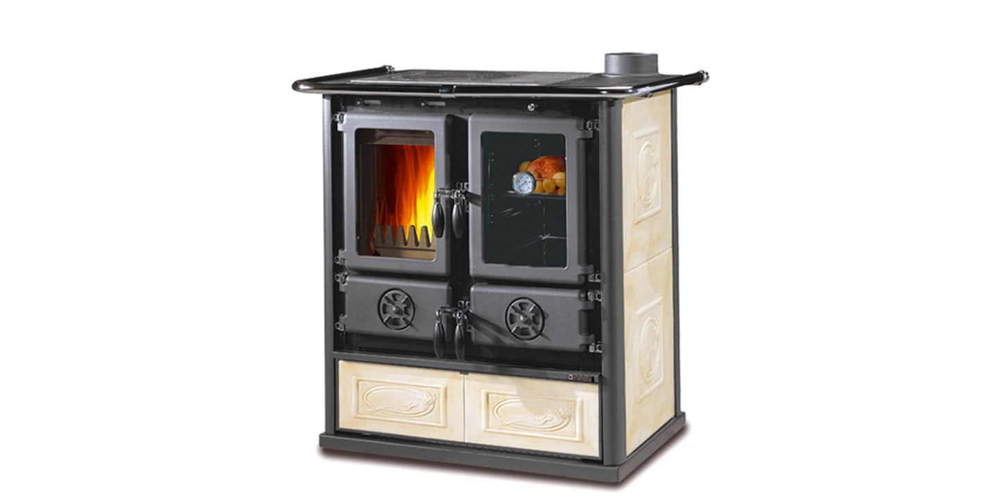 Soba pe lemne, 7.9 kW, pentru 226 m³, ROSETTA 5.0, crem deschis Liberty, La Nordica-Extraflame