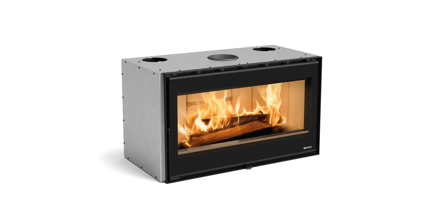 Focar de semineu, din fonta, pe combustibil solid, 8,1 kW, pentru 232 m3, Inserto 100 Wide, La Nordica-Extraflame