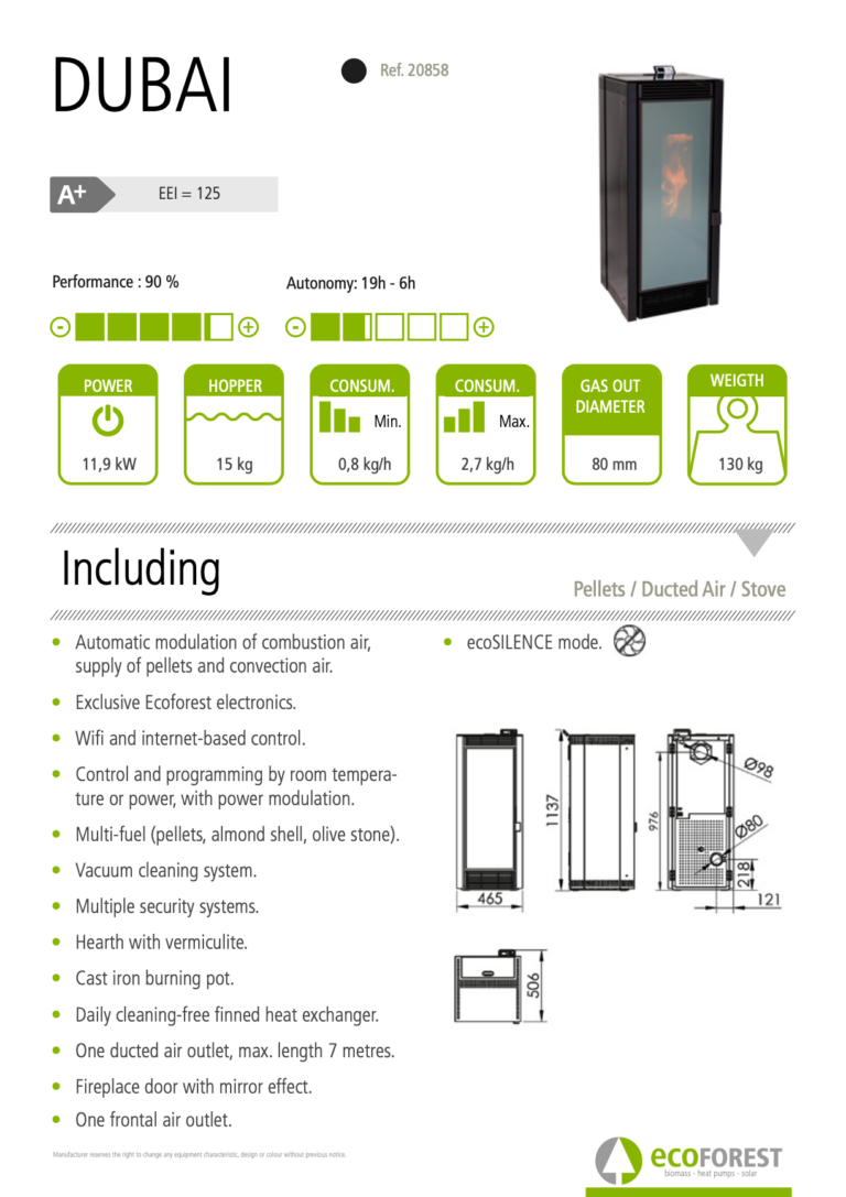 Soba peleti Dubai (11,9KW)