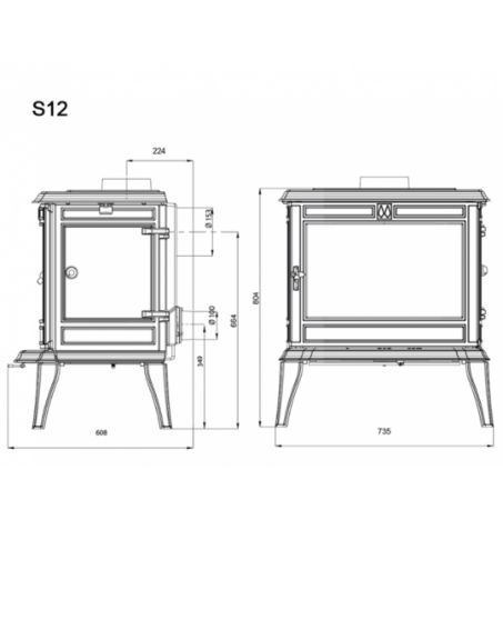 Sobă Fontă KAWMET Premium ATHENA S12 ECO – 12,3 kW