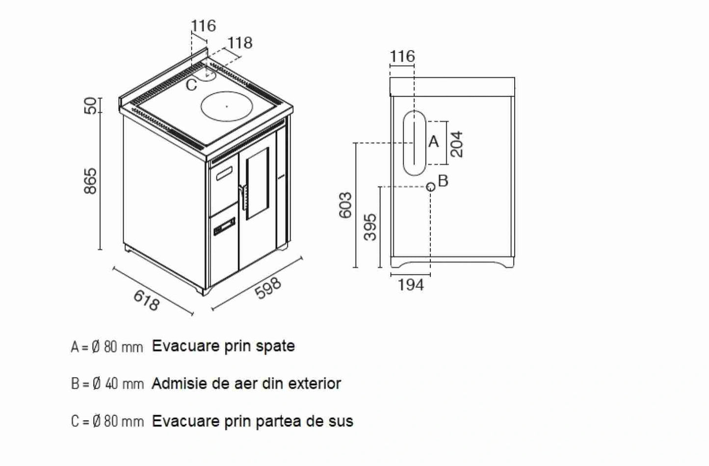 SOBA DE GATIT PE PELETI NINA 7.5KW - FILDES