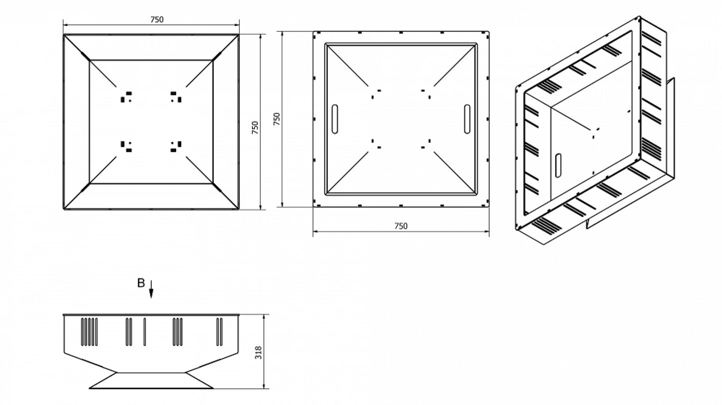 VATRA DE FOC EXTERIOR QUADRUM - 75X75 CM
