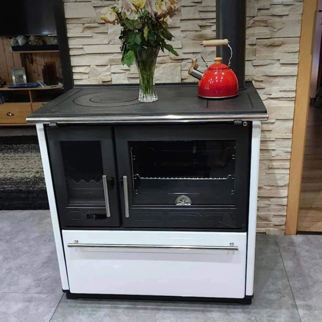 Soba de gatit P85 Alb cu plita si cuptor - 8kW - racord dreapta