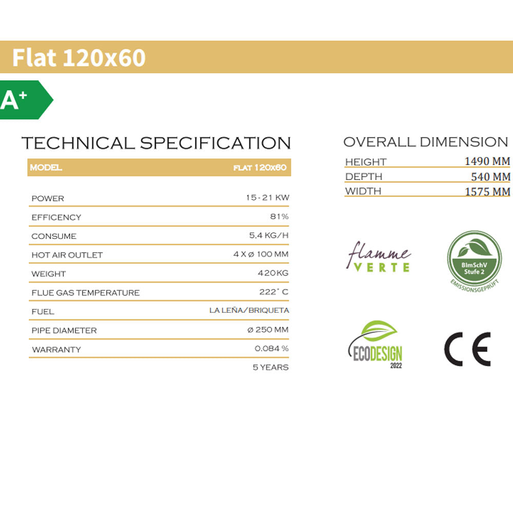 Focar A-caminetti FLAT 120 X 60