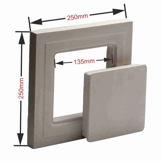 Capac patrat ceramic vizitare cu rama - 22x22cm