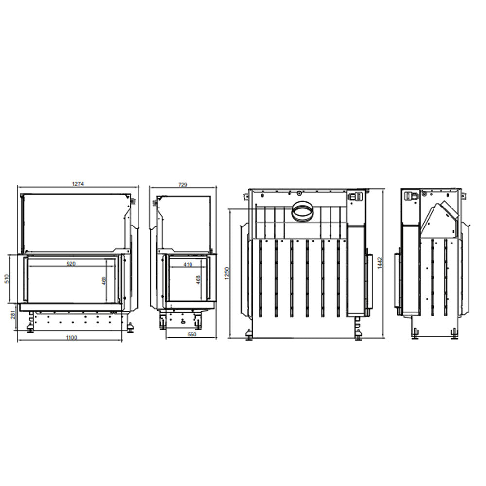 Focar semineu QUATTRO 90 L PREMIUM