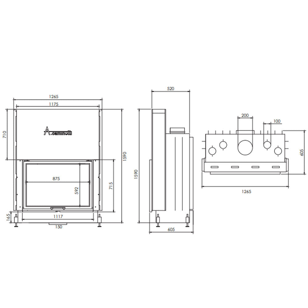 Focar A-caminetti FLAT 90 X 60