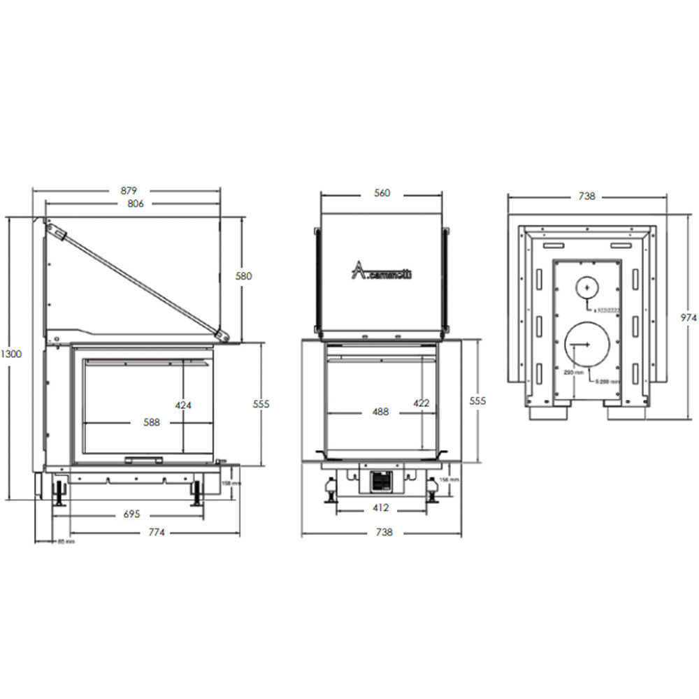 Focar semineu CRYSTAL 3D 50/60