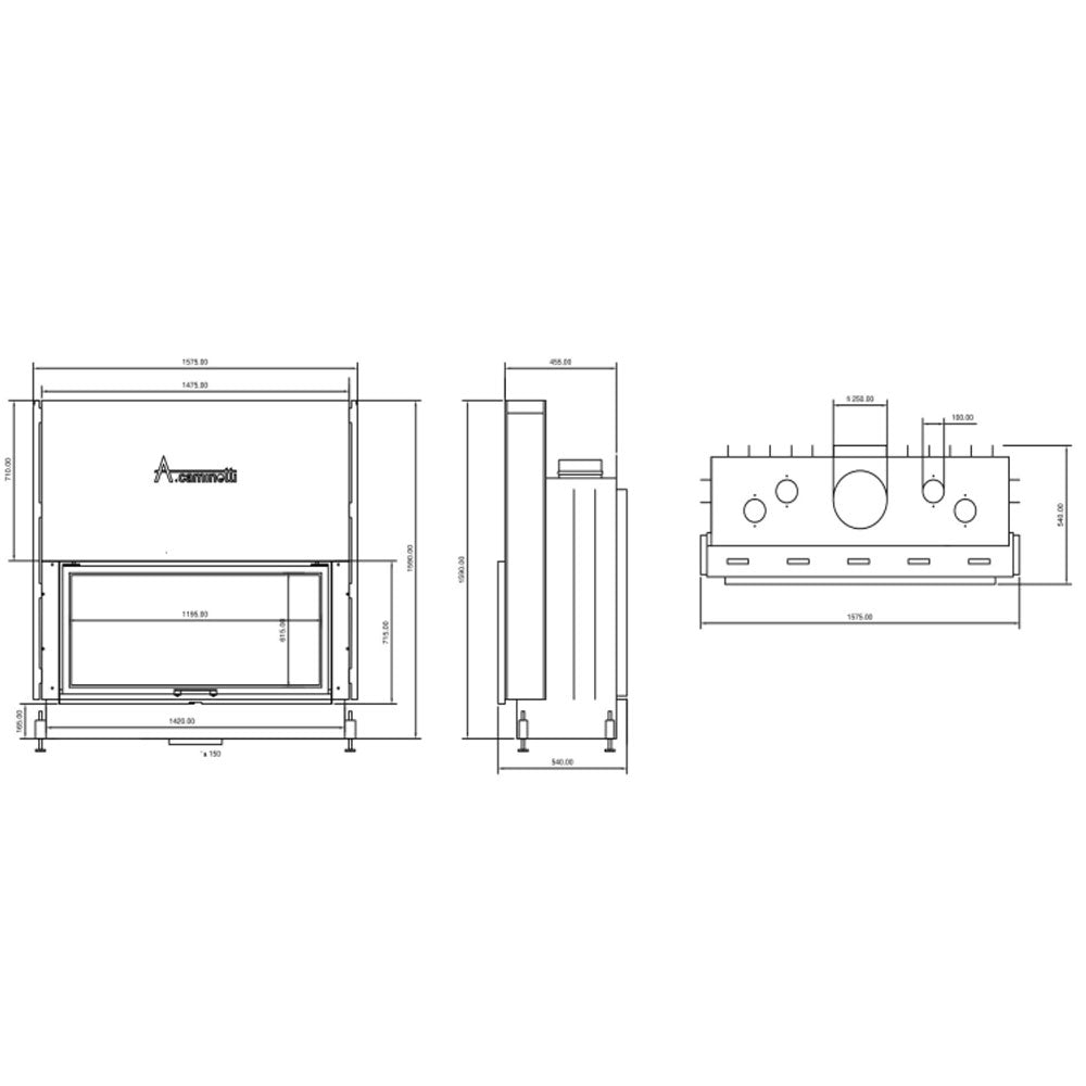 Focar A-caminetti FLAT 120 X 60
