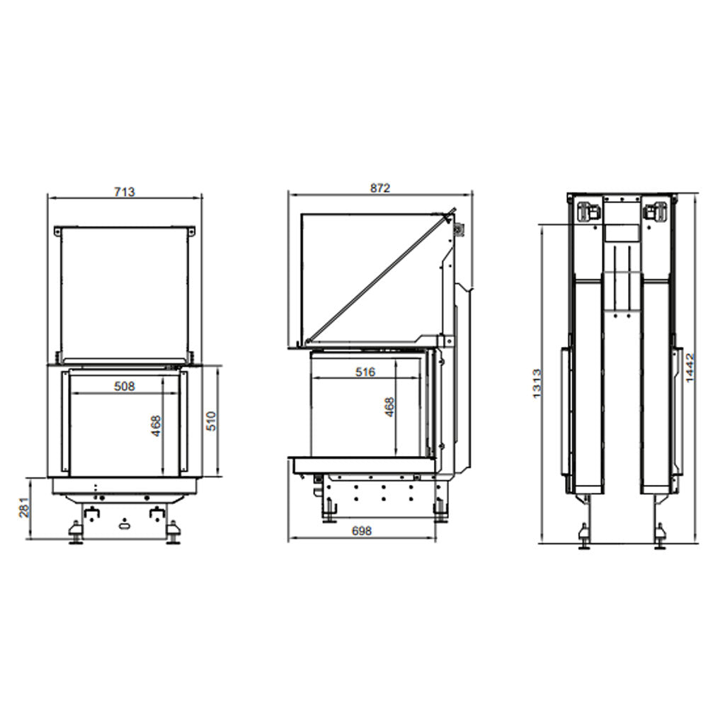 Focar semineu CRYSTAL 3D 50/50 PREMIUM