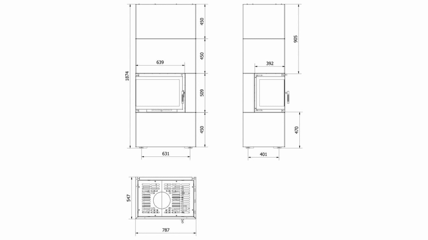 SIMPLE BOX stanga alb - semineu complet