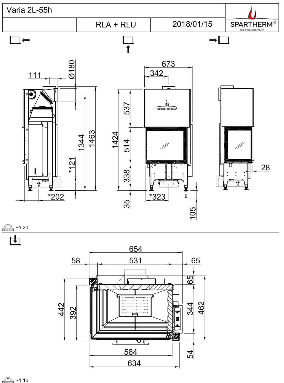 Spartherm Focar semineu Varia 2L-55h