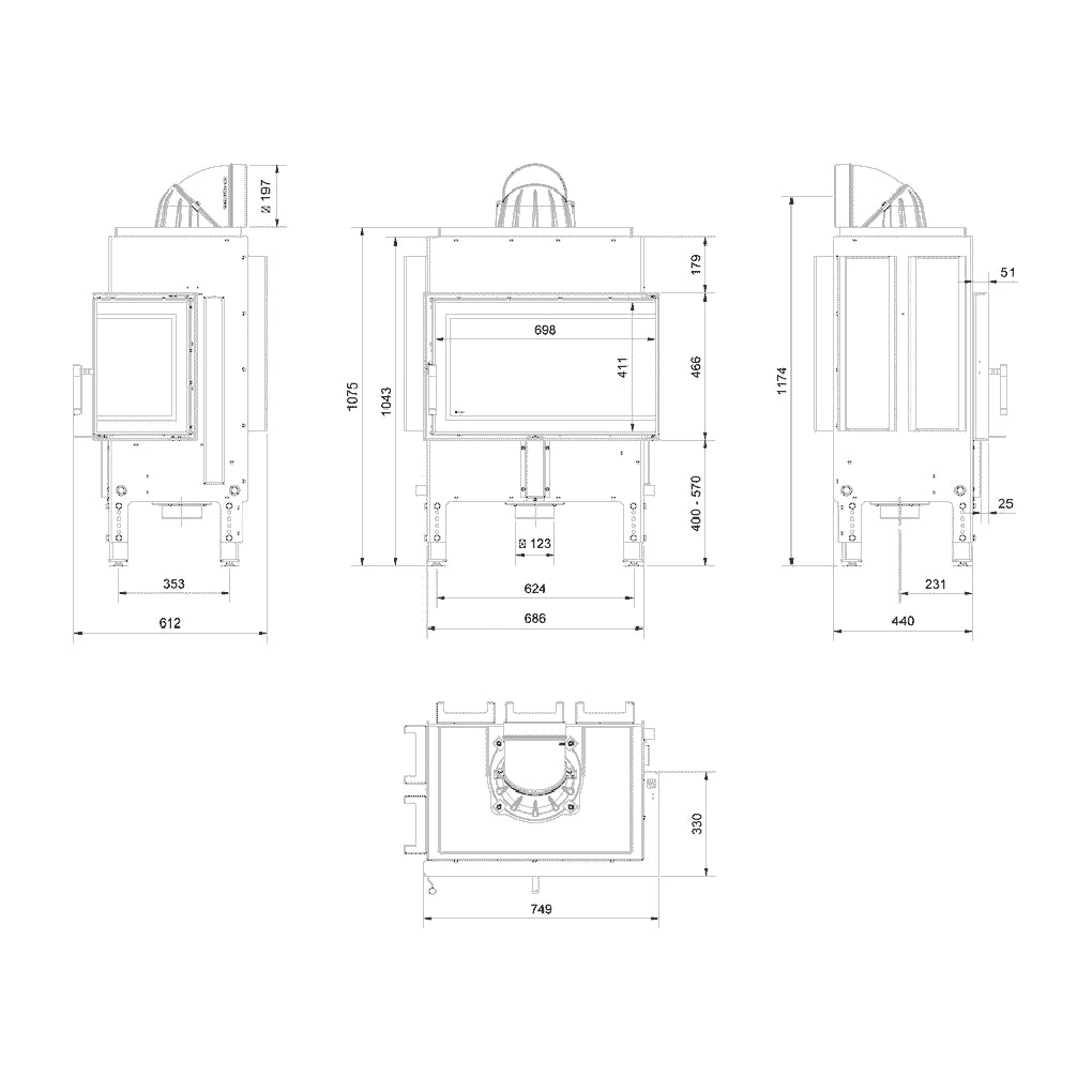 Focar Norra 9.9kW, sticla dreapta, 86%
