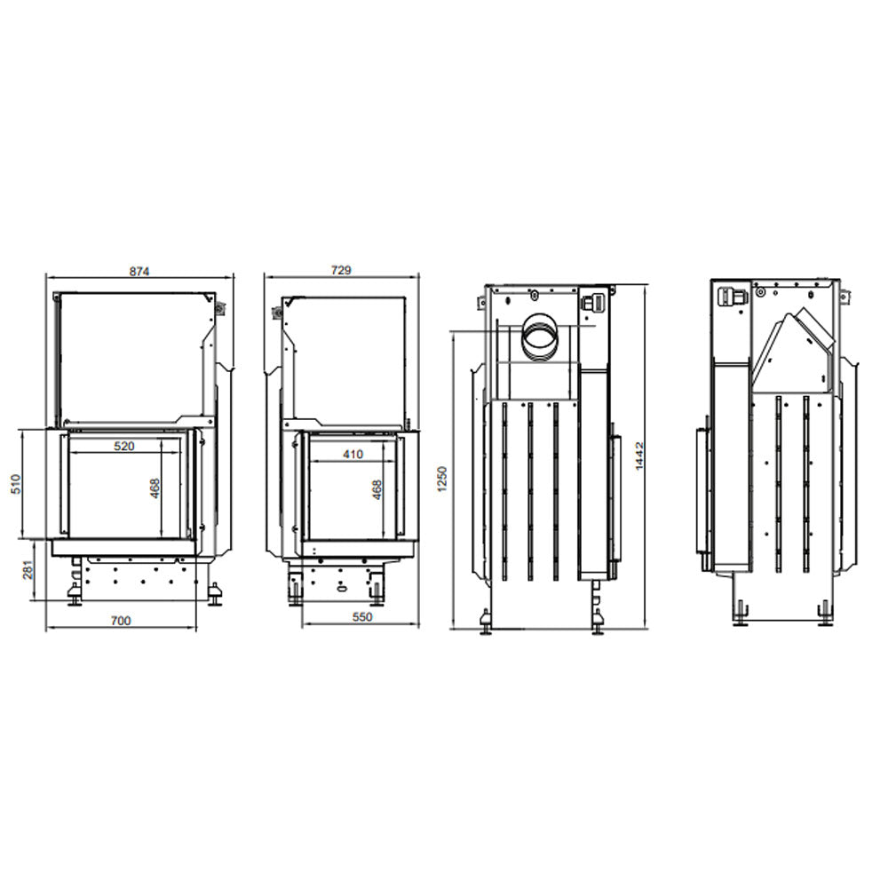 Focar semineu QUATTRO 50 L PREMIUM