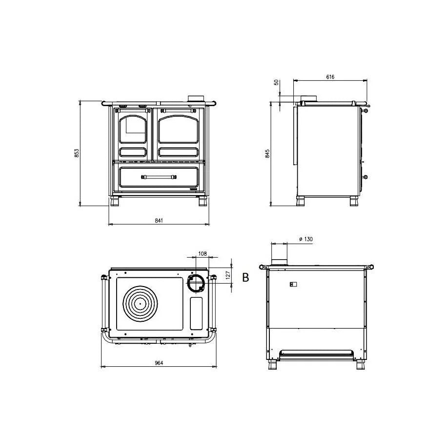 SOBĂ DE GĂTIT PE LEMNE NORDICA FAMILY 4.5 WHITE