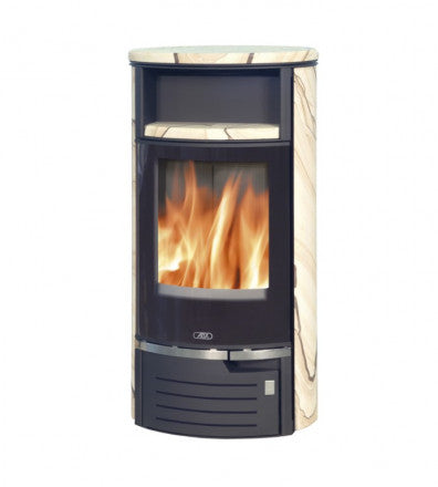 Soba pe lemn ABX - gresie Atlantik 5 + HD (tablă neagră)