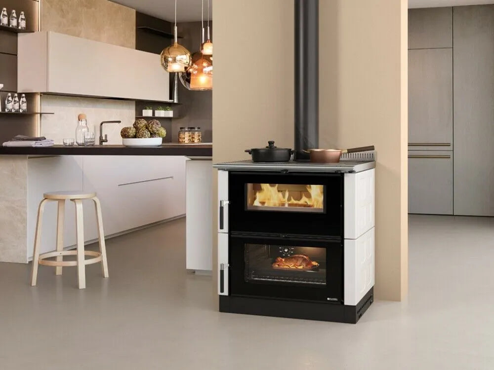 Nordica VERONA XXL MAIOLICA VST Sobă pe lemne 7.0 kw - încălzire 200 m³ - alb infinit