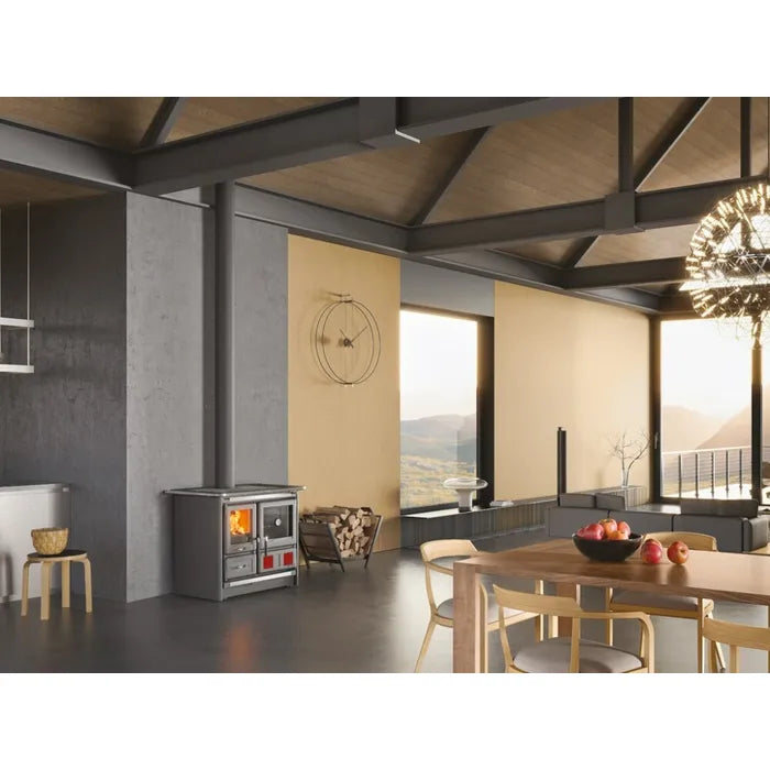 Nordica ROSA L 5.0 VST STEEL Sobă pe lemne 9,5 kw - 272 m³ incalzibila - neagra