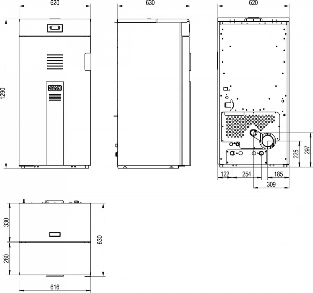 Centrala pe peleti TEK 20kw - cu WI-FI