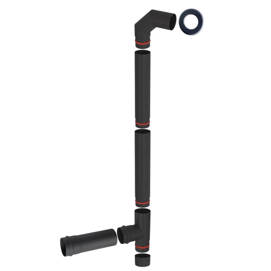 Set tubulatura peleti - fi80 + prelungire racord 50cm