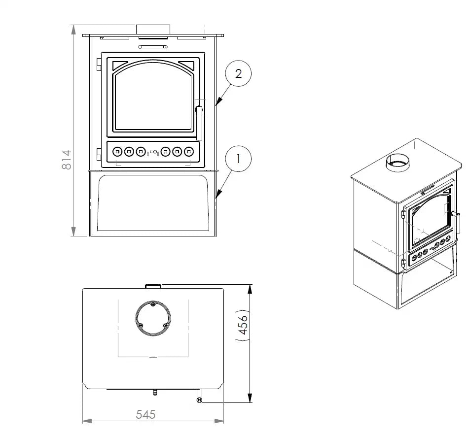 Sobă pe lemne VDB MARTINA PLUS 6 KW