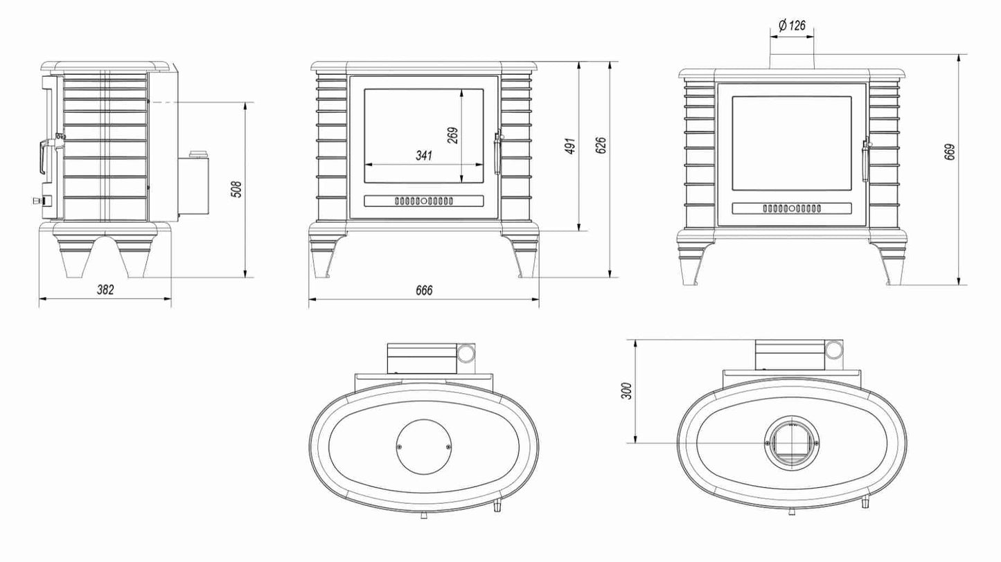 Soba K8 / 9-11kw cu Ventilator Turbo