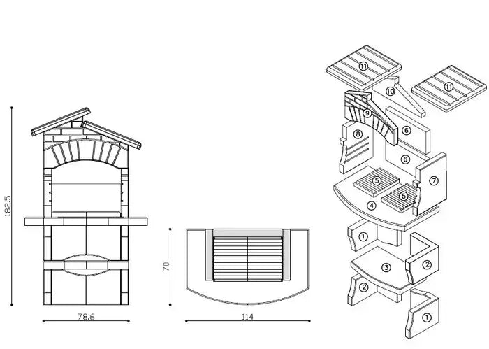 Gratar curte din beton Garda
