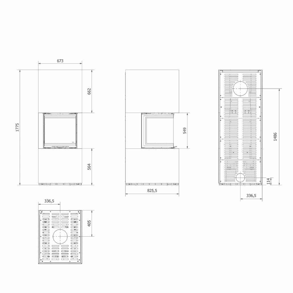 Focar modular NBC 8kW S - Fokos Grafite