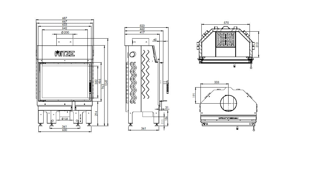 Focar semineu Hitze ALBERO 11 kW AL11S.H-D
