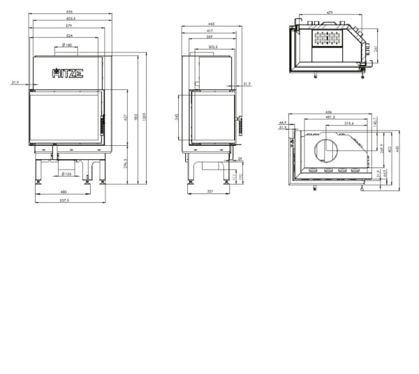Focar semineu ALBERO 9 LH