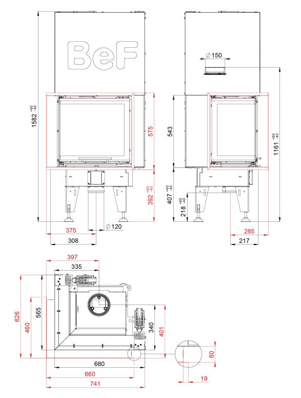 Focar Semineu BeF THERM V6CL