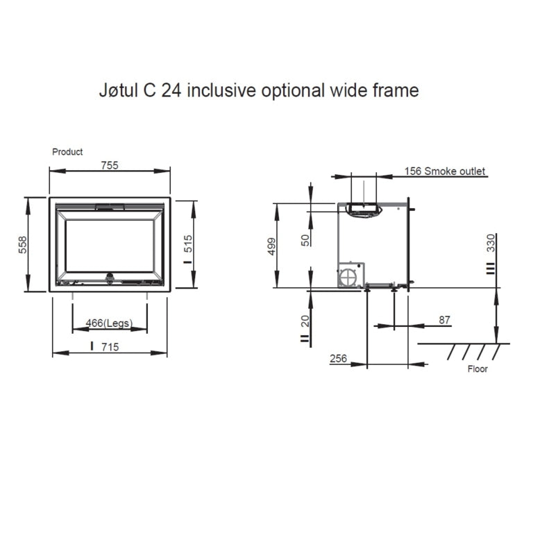 Focar semineu Jotul C24