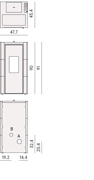 Soba peleti Cristal 7 negru