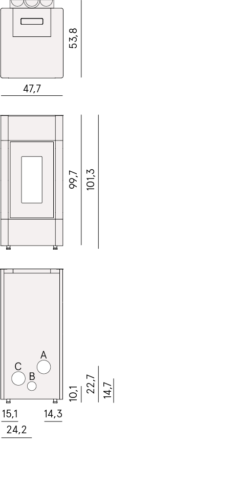 Soba peleti Cristal 9 plus alb canalizabila