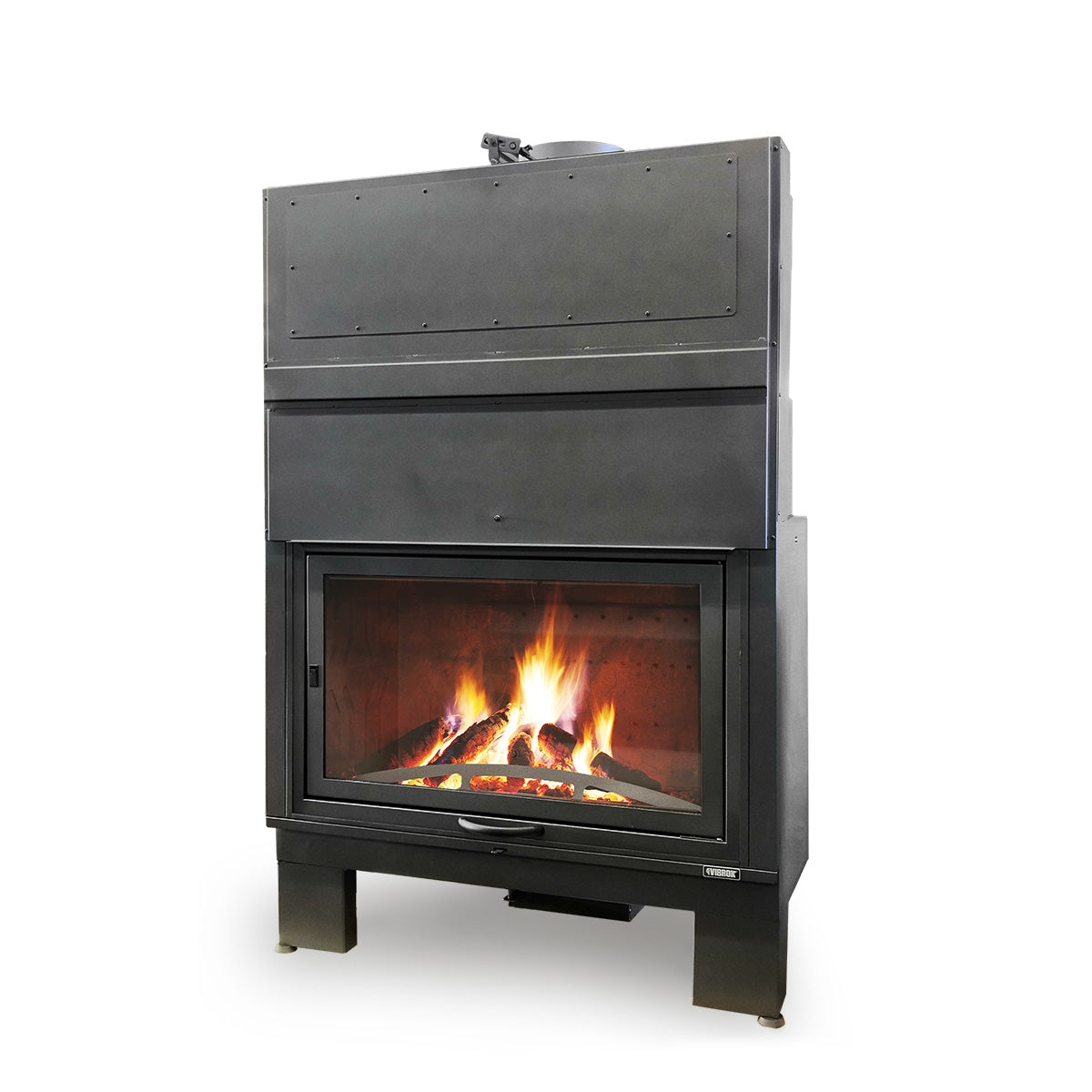 Șemineu pe lemne cu ușă de sticlă. ECOFIVE 135 BIG FIRE
