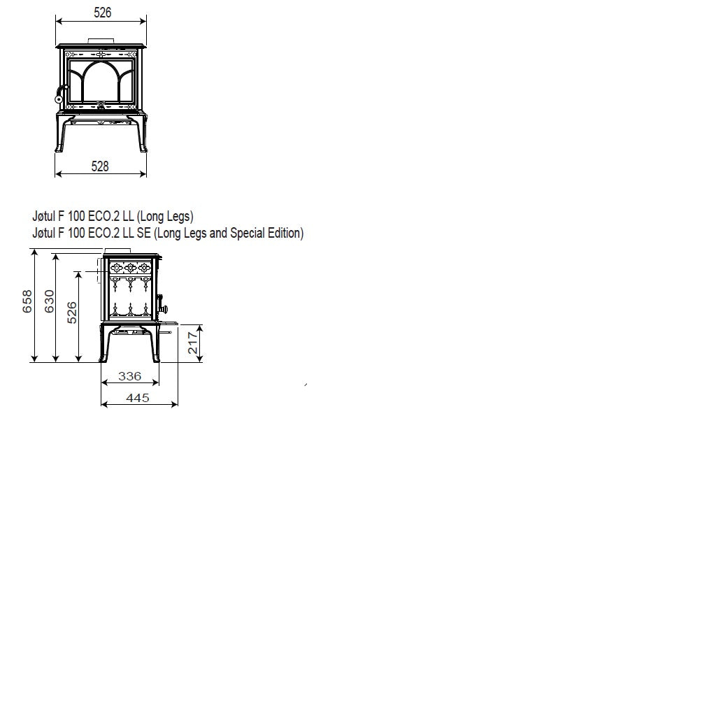 Semineu soba Jotul F 100 ECO 2 LL SE