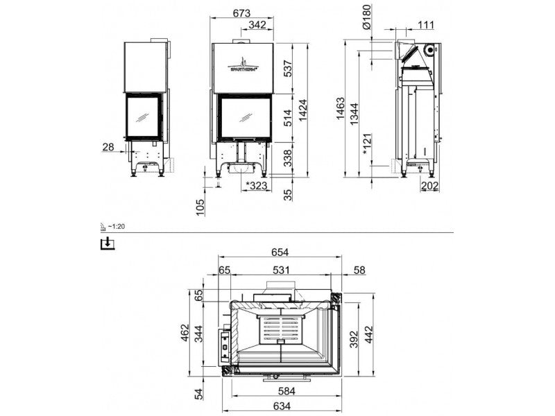 Spartherm Focar semineu Varia 2R-55h
