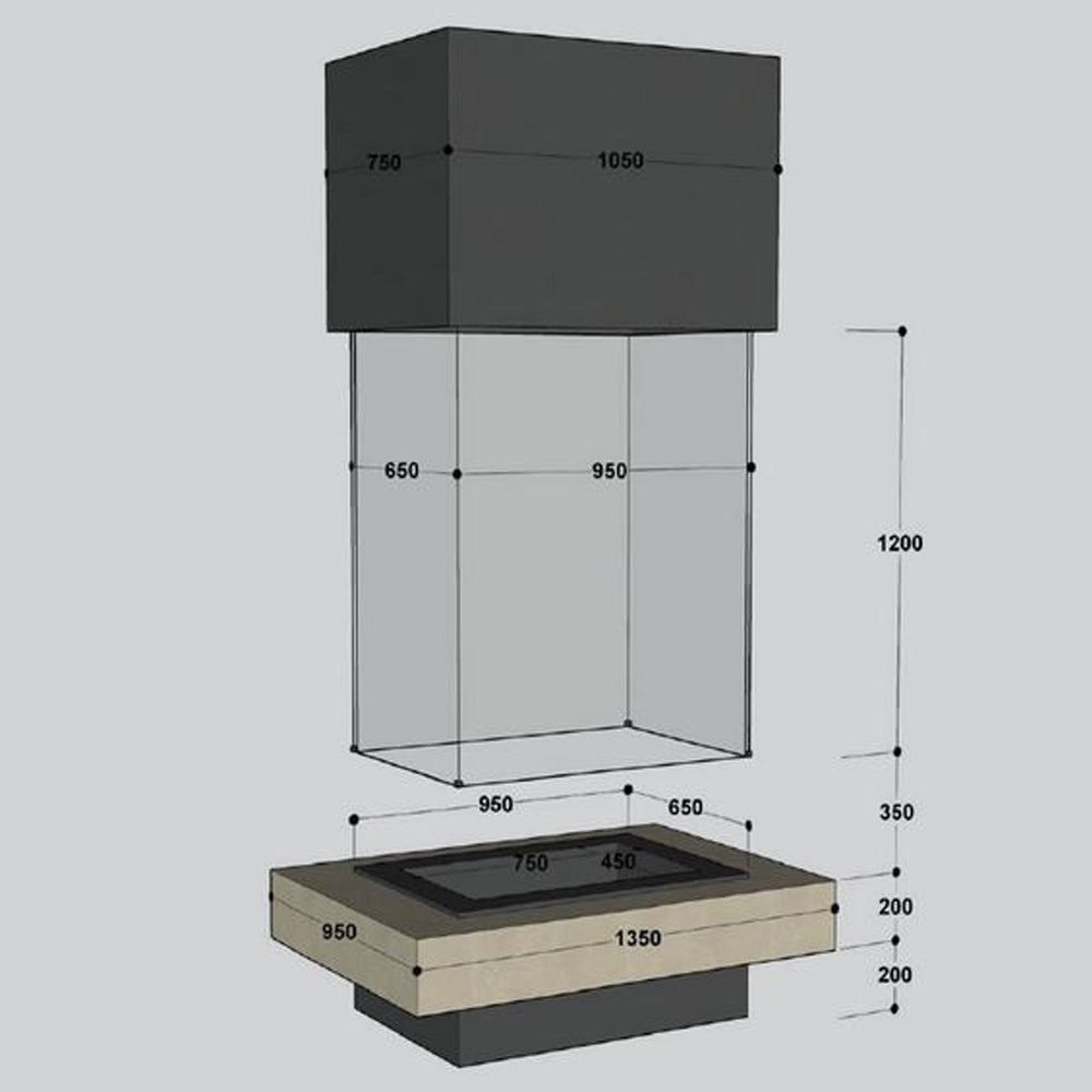 Semineu suspendat Glass Central