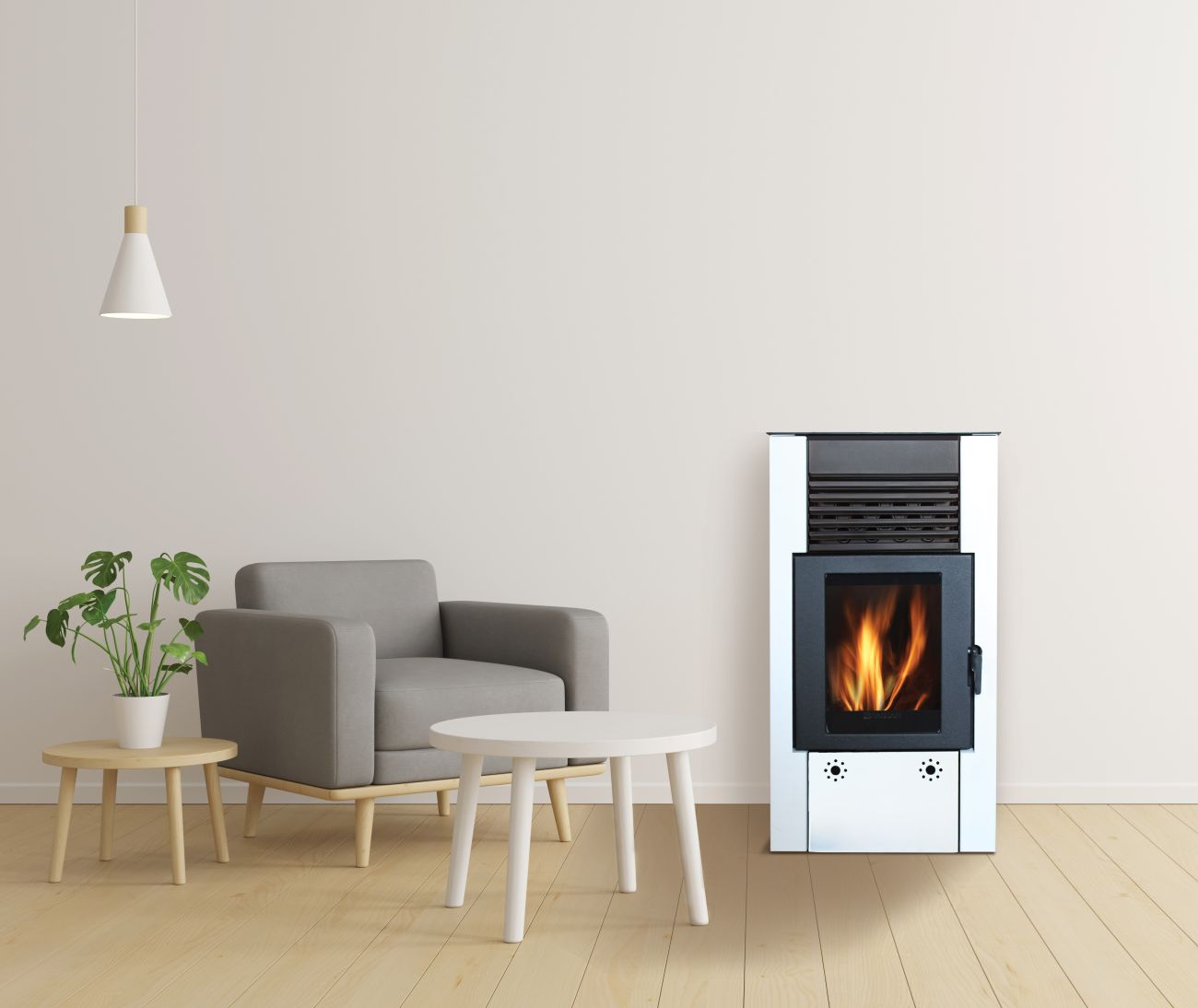 Greta - Elegantă și Eficientă, Sobă pe Pelete și Combustibil Solid, 9 kW, Clasa Energetică 4 Stele