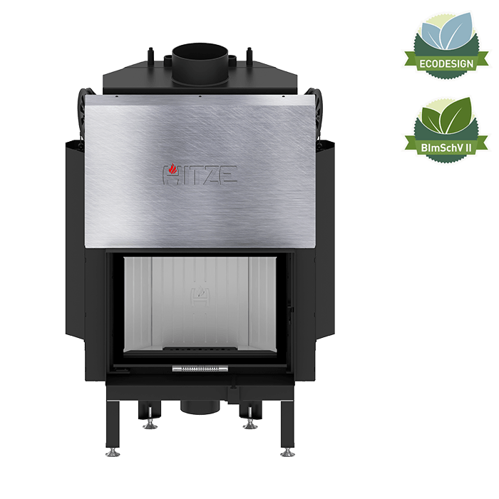 Termoșemineu ALBERO 10 kW AQUASYSTEM - Ușă tip ghilotină ALAQS 54x39.G-D