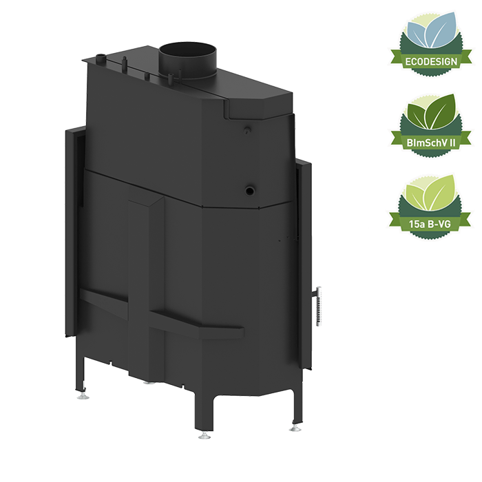Focar semineu ALBERO 21KW AQUASYSTEM – Ușă dreapta ALAQS 90×41.R-D