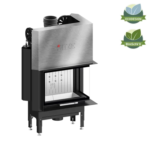 Șemineu Hitze HST59X43.RG 12,2 kW Sticlă laterală dreapta, Ghilotină