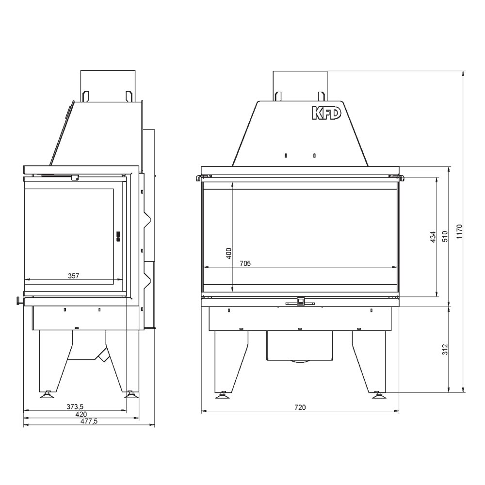 Focar semineu KFD ECO iLINE 5172 3F
