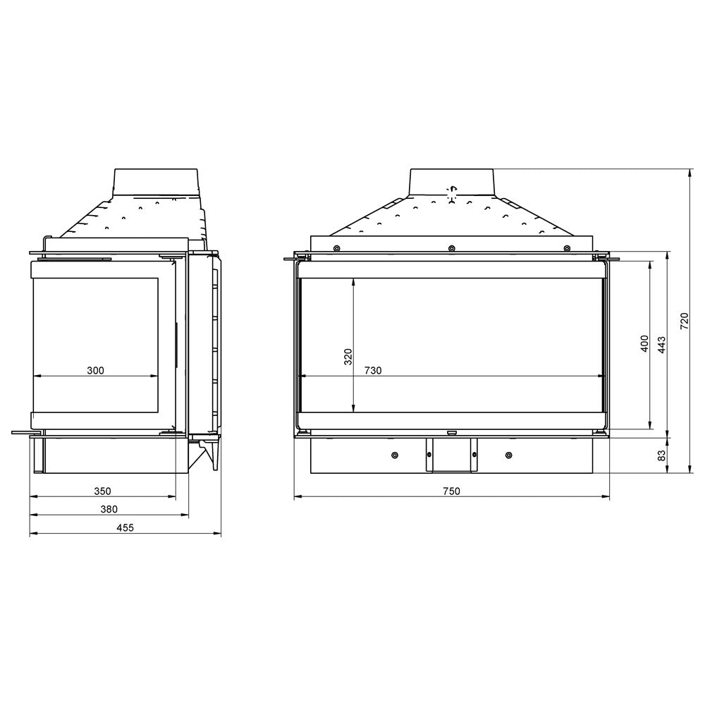 Focar semineu KFD MAX 7 3F STANDARD