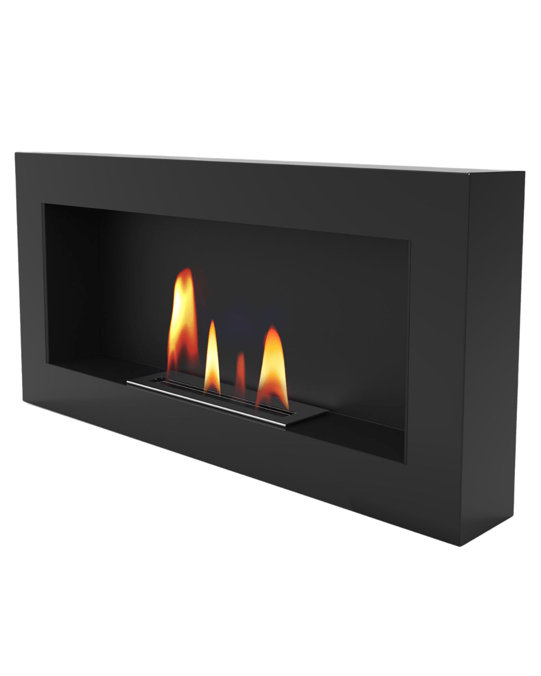 Șemineu cu bioetanol UNIFLAM 90x40cm BOX Negru Mat Rezervor 0,82 l