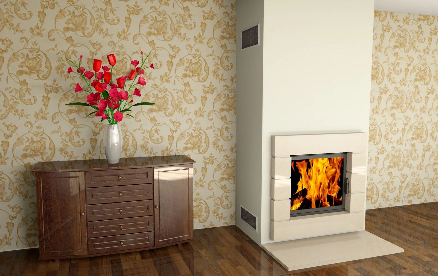 Focar semineu Volcano 1VT-S (slim) Hajduk