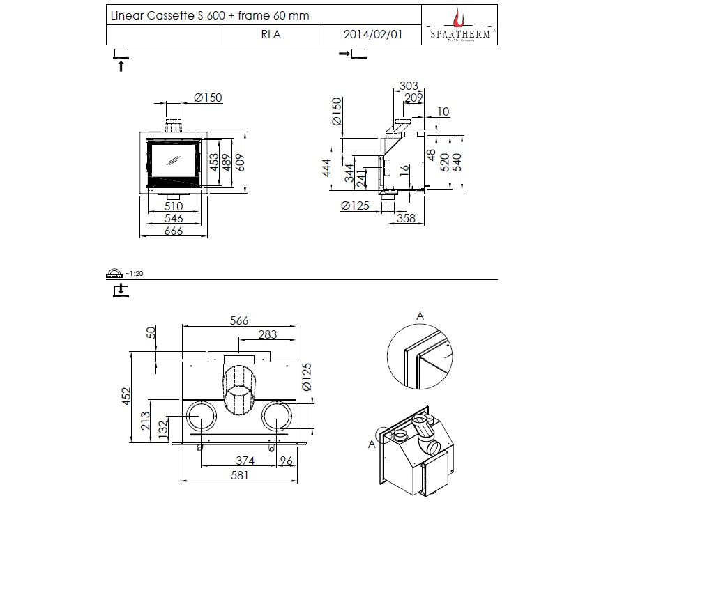 Focar semineu Spartherm Linear Cassette S 600