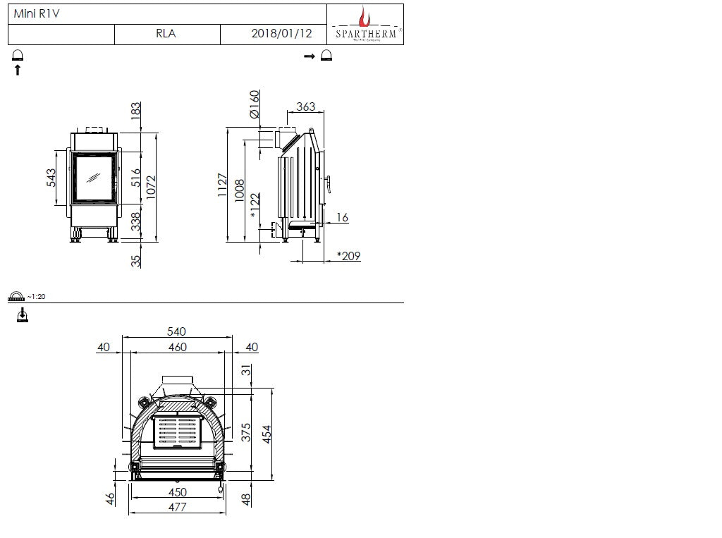 Spartherm Focar semineu Mini R1V